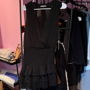 Tart Black Ruffled Mini Dress